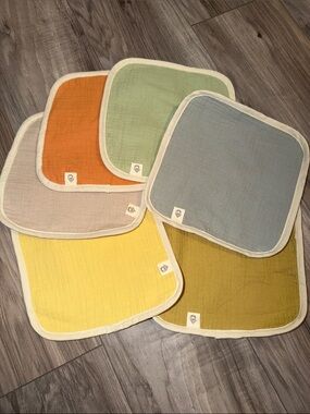Multicolor 100% Cotton Wash Cloths - Set of 6
